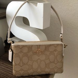 Coach tan wristlet!